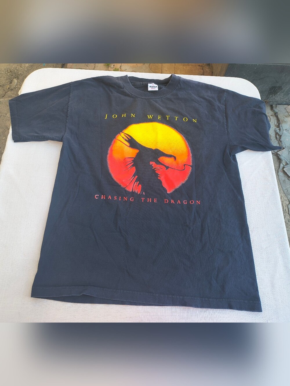 John Wetton's 1995 World Tour "Chasing the Dragon" Black T Shirt Size XL